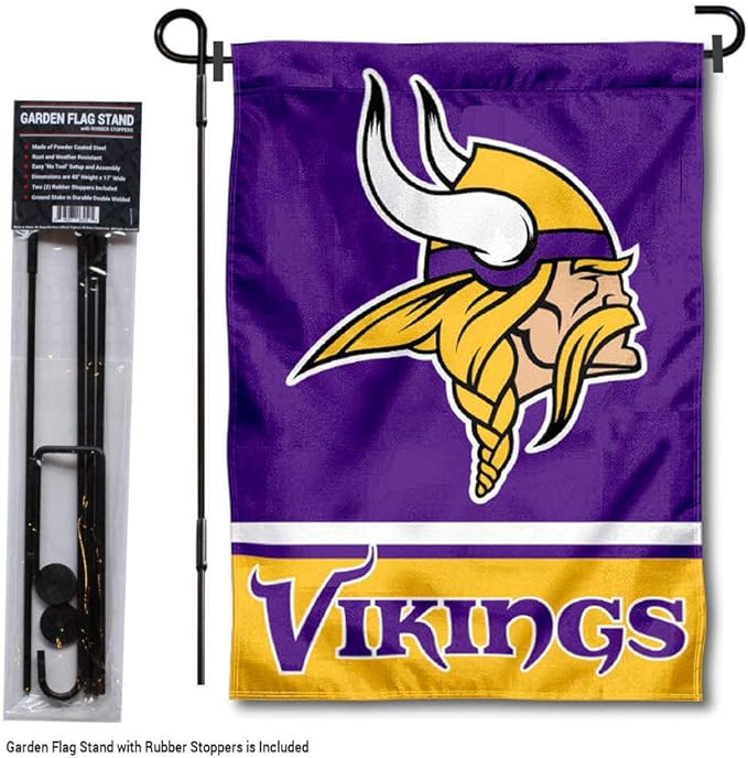 WinCraft Minnesota Vikings Garden Flag with Stand Holder-VerdiqueGarden