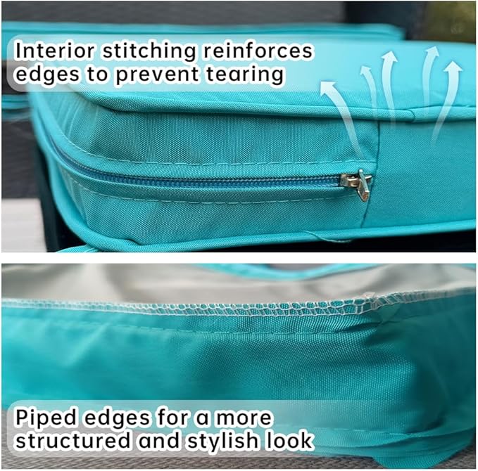 3-Pack Outdoor Patio Furniture Replacement Cushions Set–High-Elastic Sponge Cushions Fit 4-Piece Wicker Rattan Sofa, Loveseat & Chairs, 36x18x2 & 18x18x2, Waterproof, Fade-Resistant (Lake blue)-VerdiqueGarden