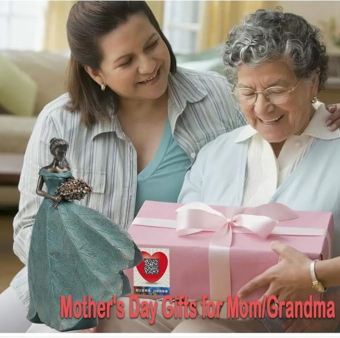 Guichifun Fairy Statue Collection Home Decoration - Leaf Angel Girls Resin Modern Table Decor for Living Room Office Sculpture Decor for Women Indoor Rustic Figurines Gift 5 x 3 x 7.5 Inch-VerdiqueGarden