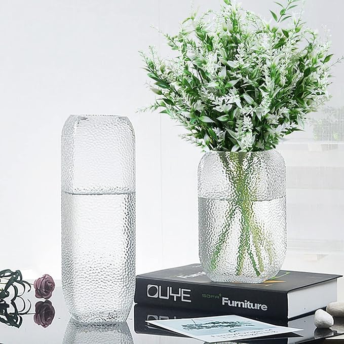 8 Pack Artificial Plants Flowers Grass Shrubs No Fade Faux Plastic Flowers Outdoor for Vases Farmhouse Garden Porch Patio Office Indoor Wedding Decoration Greenery Fake Plants (5#White)-VerdiqueGarden