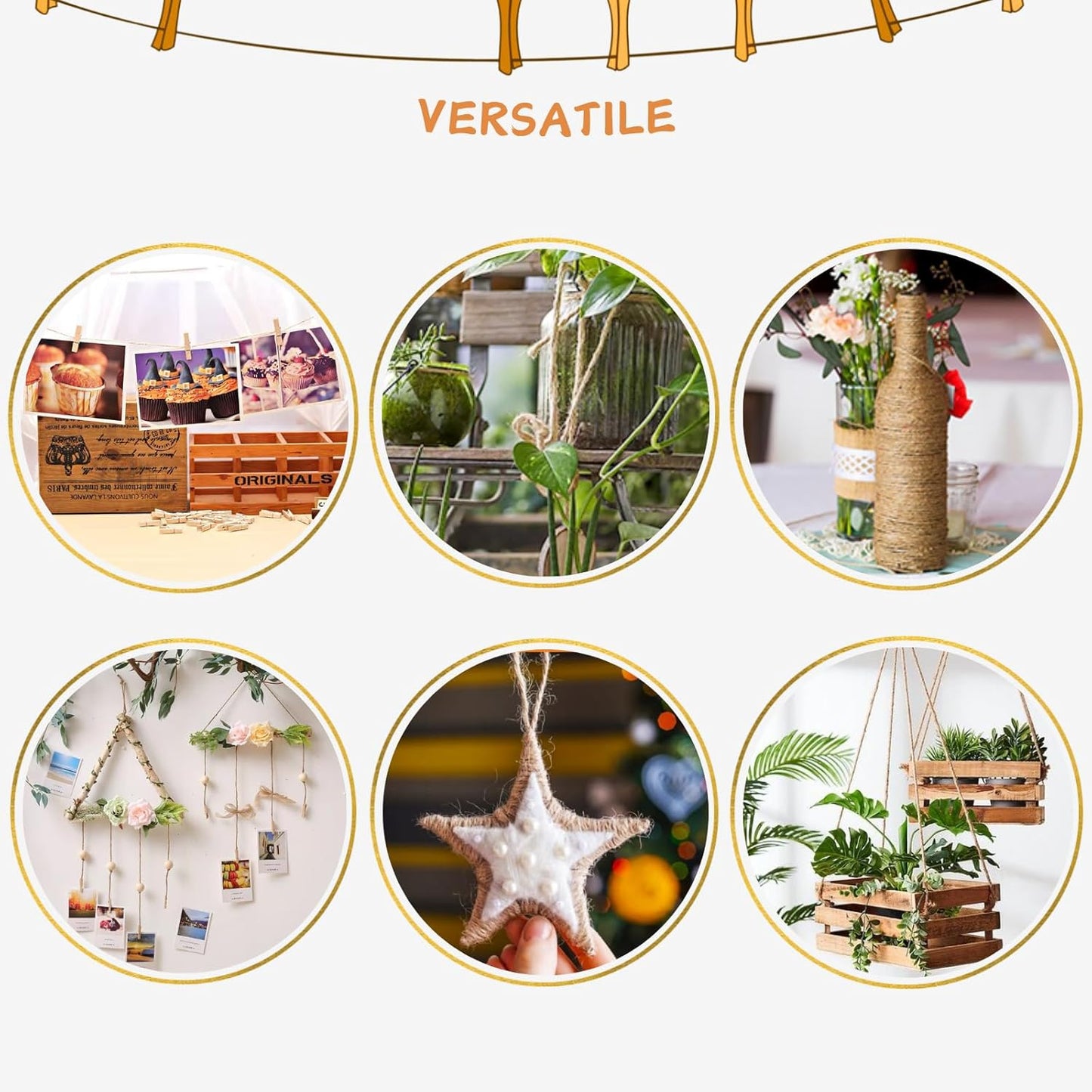 Garden Twine 3mm, 328 Feet Natural Jute Twine for Garden, Crafts, Gifts Wrapping, Packing and Home Decor-VerdiqueGarden