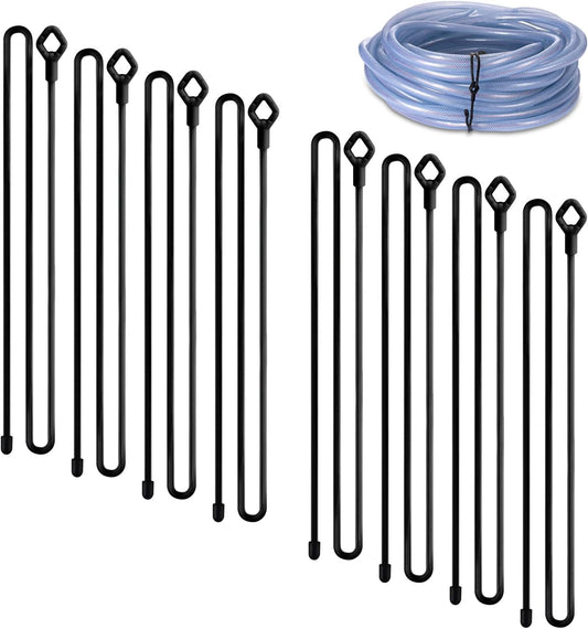 Reusable Rubber Twist Ties - 32-Inch Bendable Heavy Duty, Black Silicone Ties for Bundling and Holding, Indoor/Outdoor Use (8pcs)-VerdiqueGarden