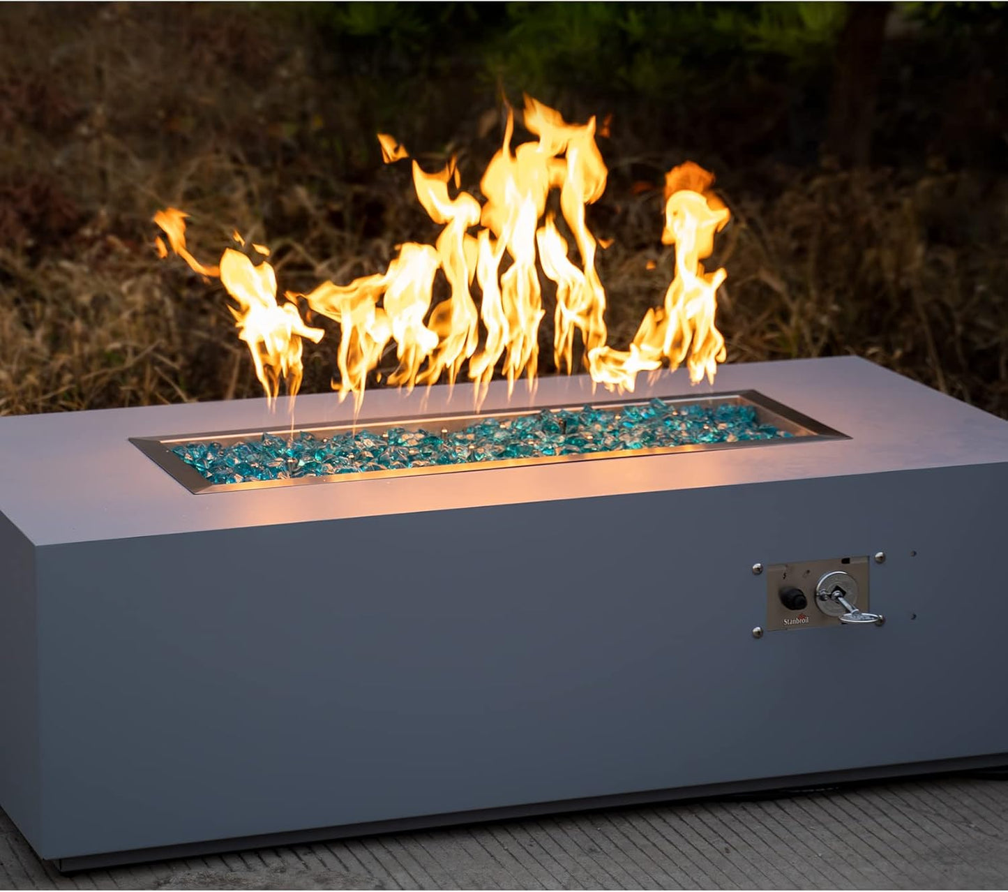 Stanbroil 48 x 14 Inch Upgrade Rectangle Fire Pit Jet Burner Pan, 304 SS Propane Gas Firepit for Outside DIY Fire Pit Table, High Flame, BTU 185,000 Max-VerdiqueGarden