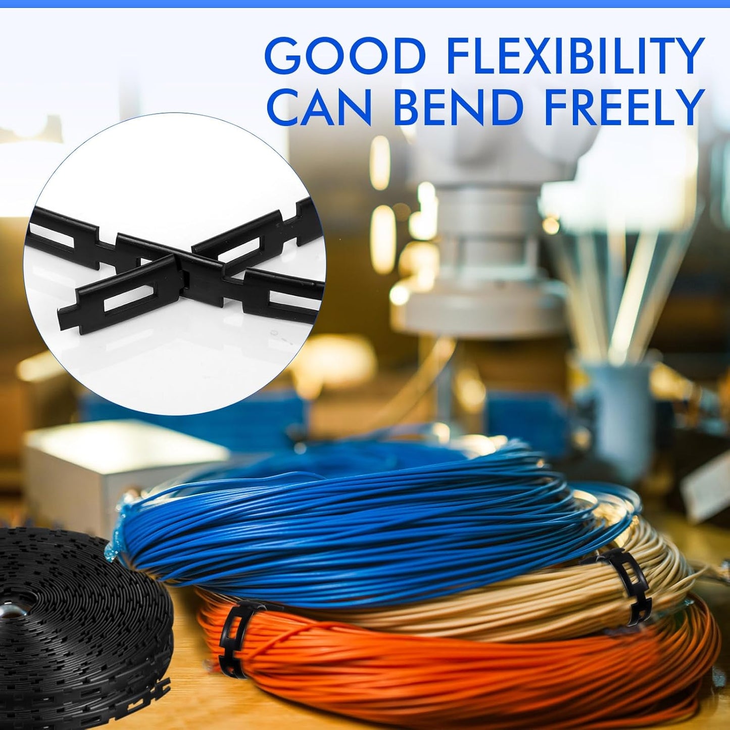 Wesiti 200 ft Plastic Chain Lock Tree Tie 1/2 Inch Wide Adjustable Tree Support Straps Plant String Swing Strap Flexible Reusable Ties for Staking for Garden Accessories-VerdiqueGarden