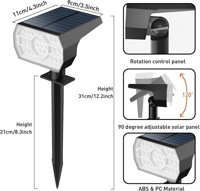 NYMPHY Solar Color Changing Lights, 7 Lighting Modes Solar Lights Outdoor Waterproof IP68, Multicolor RGB Outdoor Lights for Garden Yard Landscape Decorations- 4 Pack-VerdiqueGarden