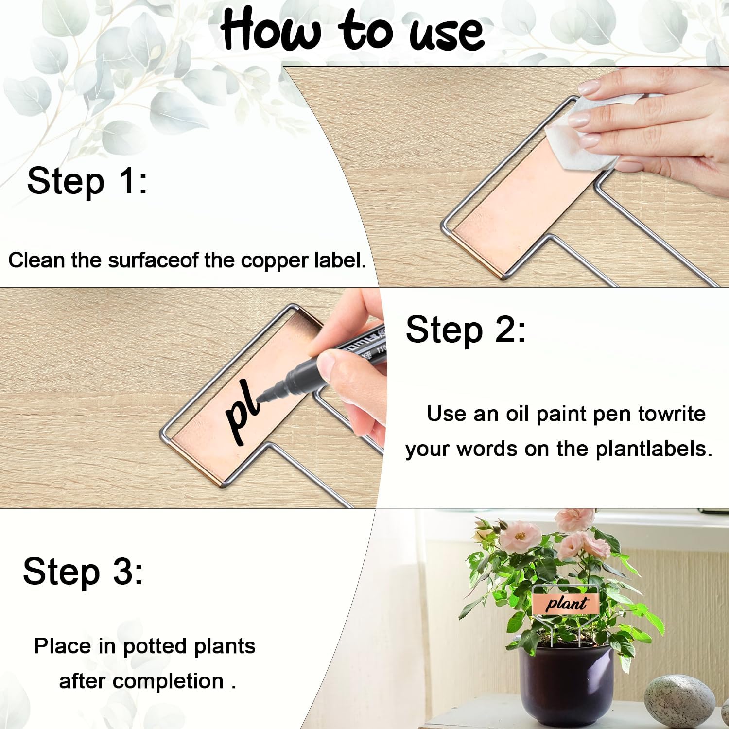 50 PCS Metal Plant Label Stakes Copper Metal Plant Tags 4 Inch Metal Garden Markers Waterproof Copper Plant Metal Labels with 2 Maker Pen for Flowers Garden Plant Vegetables Seedlings, Gold-VerdiqueGarden