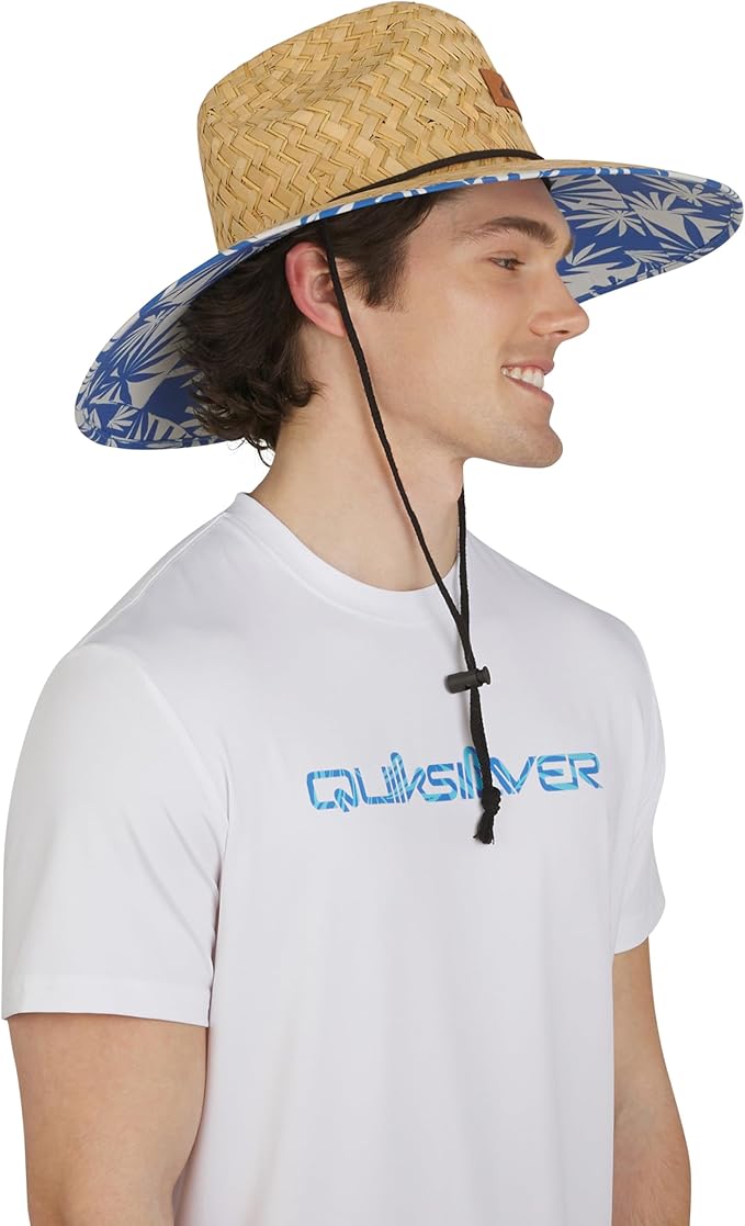 Quiksilver Men's Wide Brim Outdoor Lifeguard Straw Sun Hat-VerdiqueGarden