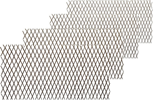 Natural Lattice Willow Trellis Fence for Climbing Plants,Expandable Garden Fence Wall Panel, Outdoor Decorative Wood Fence (4 Pieces)-VerdiqueGarden