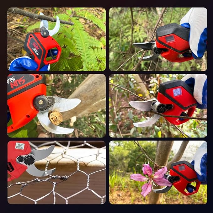 Upgraded Cordless Electric Pruning Shears with LCD Display, Battery Powered Garden Shears with Brushless Motor, 2 Rechargeable Batteries, 2 Inch (50mm) Cutting for Trees, Shrubs, and Yard Trimming-VerdiqueGarden