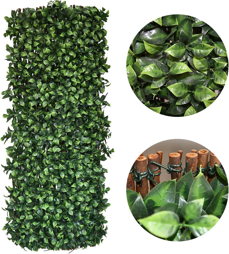 Expandable Fence Privacy Screen for Balcony Patio Outdoor,Decorative Faux Ivy Fencing Panel,Artificial Hedges (Single Sided Leaves)…7-VerdiqueGarden