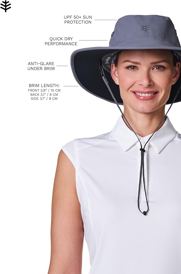 Men's Shapeable Wide Brim Hat - UPF 50 Sun Protection - Maximum Coverage on Your Next Adventure - Sun Fearless Leo Hat-VerdiqueGarden