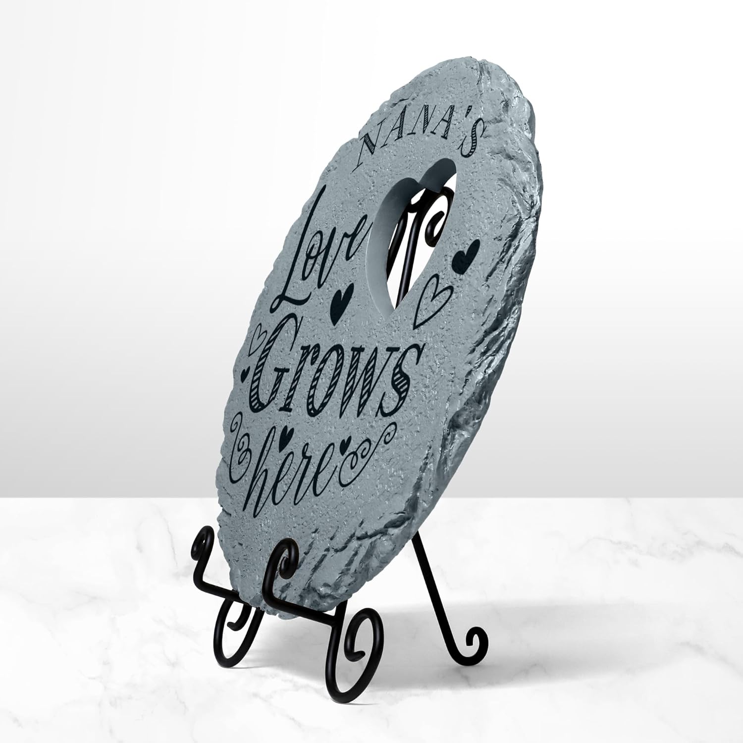 Let's Make Memories Personalized Garden Stone - Resin - Custom Garden Décor - Heart Stepping Stone - for Dad - for Father's Day-VerdiqueGarden