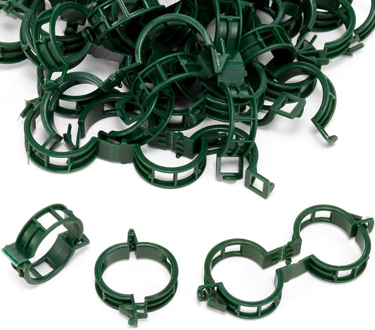 50 PCS Plant Support Clips, Tomato Vine Clips, Trellis Plastic Clips, Garden Vine Fixing Clips - for Tomato, Grape, Vegetables, Plant Stalks and Climbing Plants-VerdiqueGarden