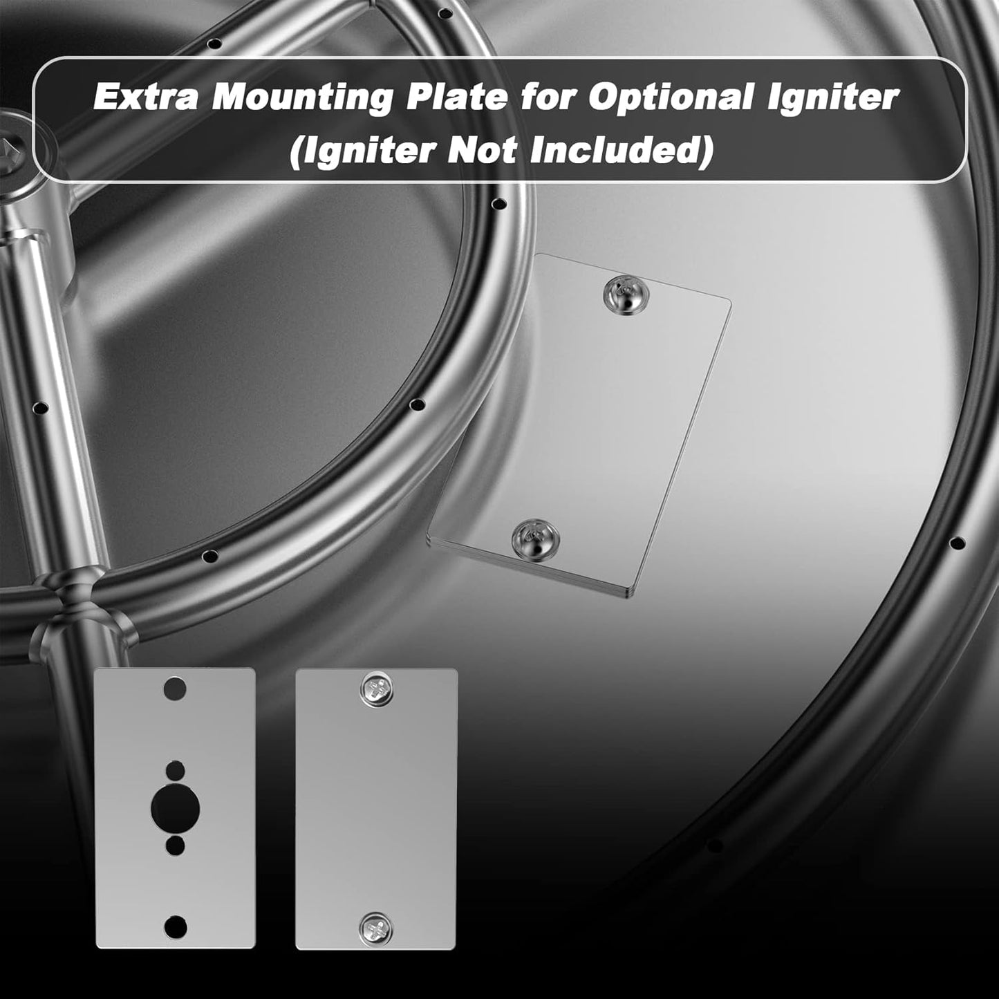 Skyflame 19 Inch Round Stainless Steel Drop in Fire Pit Pan Fire Bowl with Burner Ring and Protective Cover-VerdiqueGarden