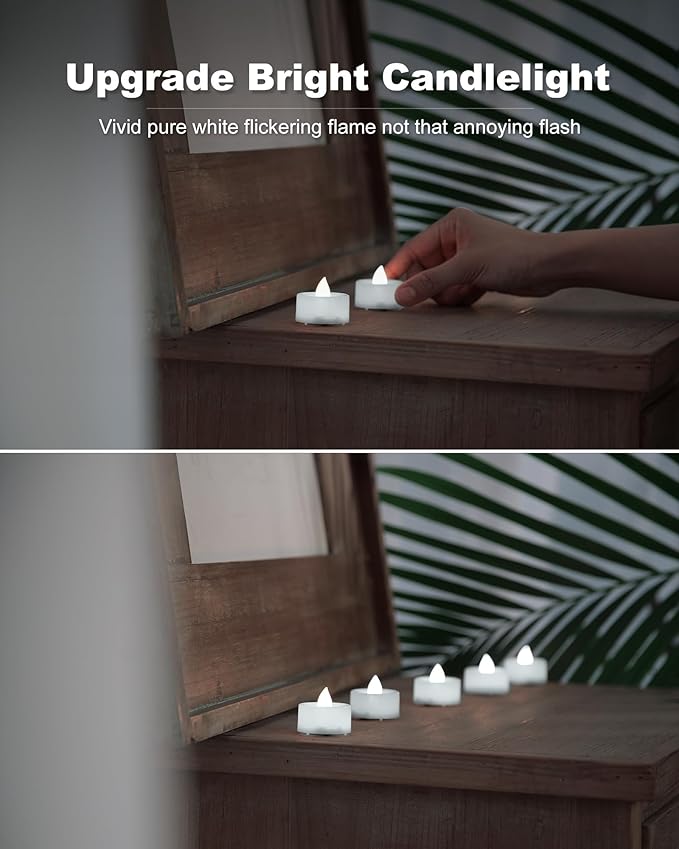 BEICHI Flameless Candles, 12Pack Battery Operated Candles, LED Tea Lights Candles Battery Operated, Flickering Fake Candles for Wedding Halloween Christmas Diwali- Pure White Light-VerdiqueGarden