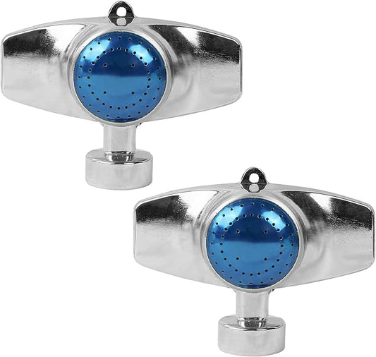 Hourleey 360 Degree Metal Spot Sprinkler, 2 Pack Circle Pattern Sprinkler with Gentle Water Flow for Small Area Yard Lawn Garden Watering, Coverage Up to 30FT (Blue)-VerdiqueGarden
