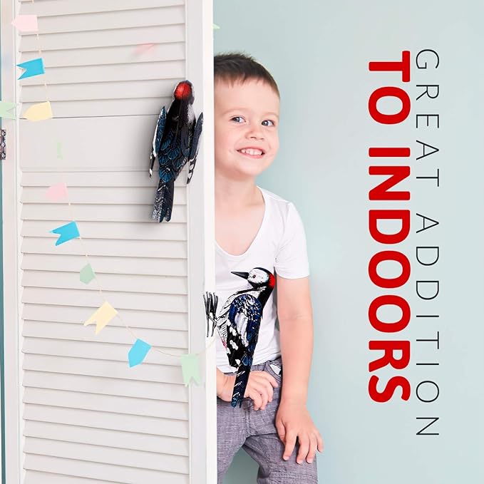 Shefio Woodpecker Gifts - Metal Woodpecker Yard Art - Handmade Outdoor Decor - Backyard & Garden Gifts-VerdiqueGarden