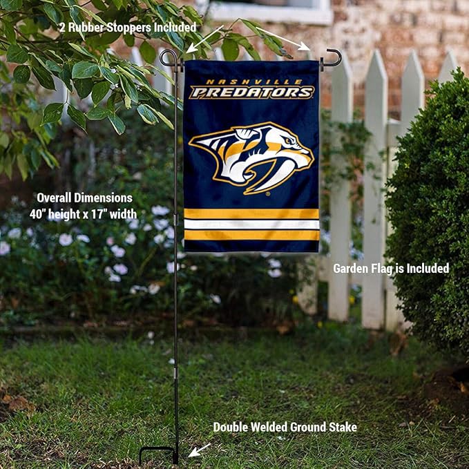 WinCraft Nashville Predators Garden Flag with Pole Stand Holder-VerdiqueGarden