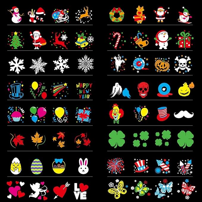 Holiday Projector Light, Syslux Halloween Christmas Projector Lights 16 HD Slides LED Waterproof Light Outdoor Indoor Light with Remote Control for Party Garden Halloween Xmas Holiday Landscape Decor-VerdiqueGarden