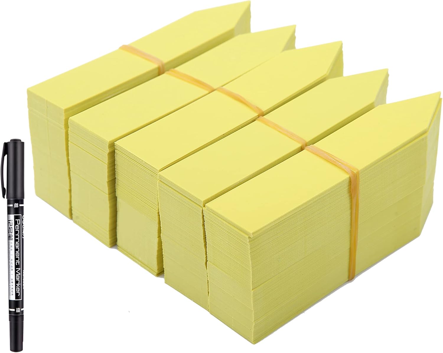 1000 Pcs 4 Inch Garden Plant Labels, Plastic Nursery Tags Waterproof Pot Seed Markers, Yellow-VerdiqueGarden