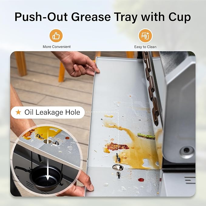 Sophia & William 6-Burner Propane Gas BBQ Grill with Side Burner & Porcelain-Enameled Cast Iron Grates, Gas Grill Griddle Combo for Outdoor Cooking, Barbecue Events, 740 SQ.IN. Cooking Area, Black-VerdiqueGarden