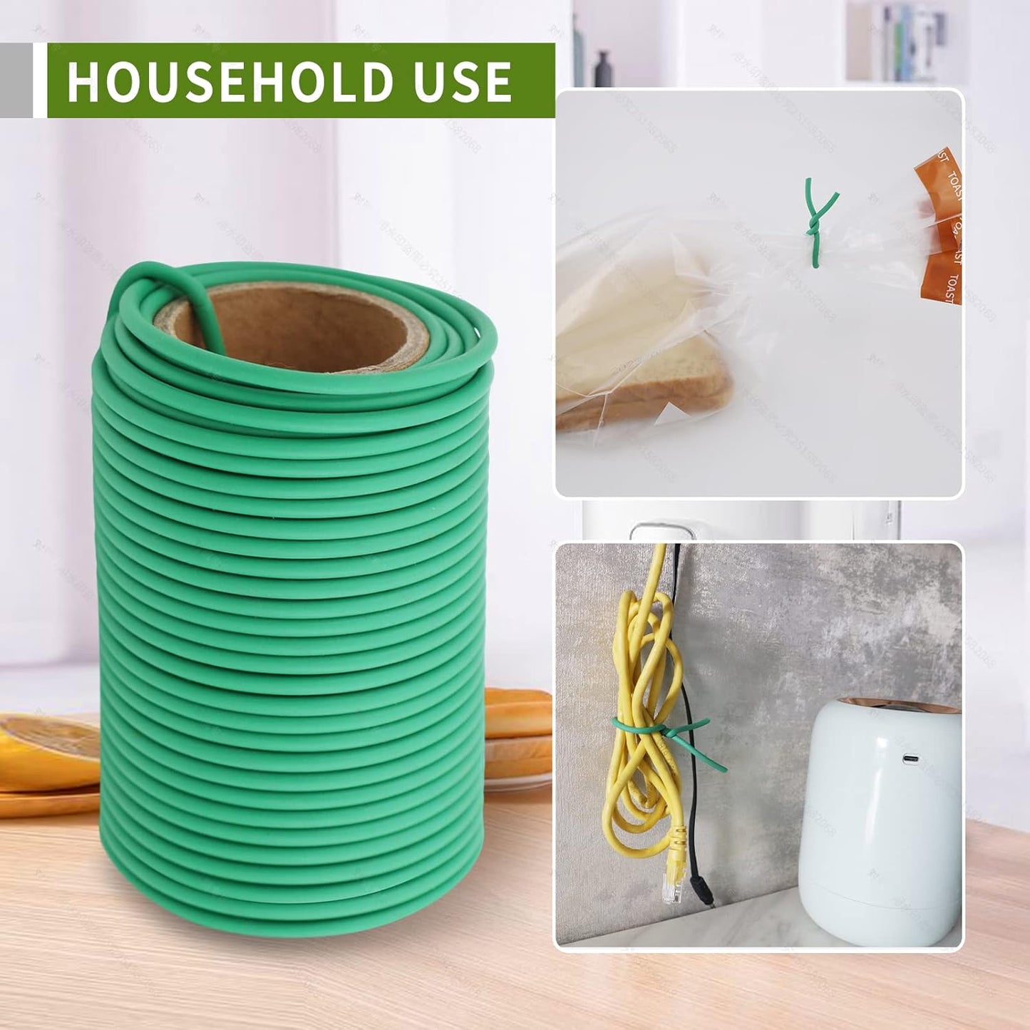 Garden Flexible Wire Tie, Soft Twist Plant Ties Support Plant Vines for Supporting and Fixing Garden Planting Branches Vines & Stems ，Organize Data Wire and Office Organization 65.6’ ( 3.5MM) (green)-VerdiqueGarden