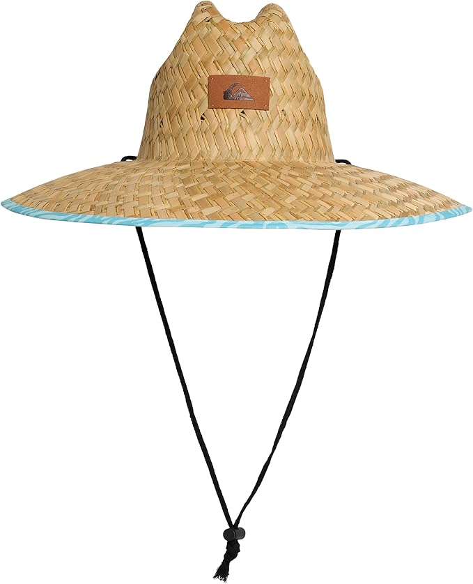 Quiksilver Men's Wide Brim Outdoor Lifeguard Straw Sun Hat-VerdiqueGarden