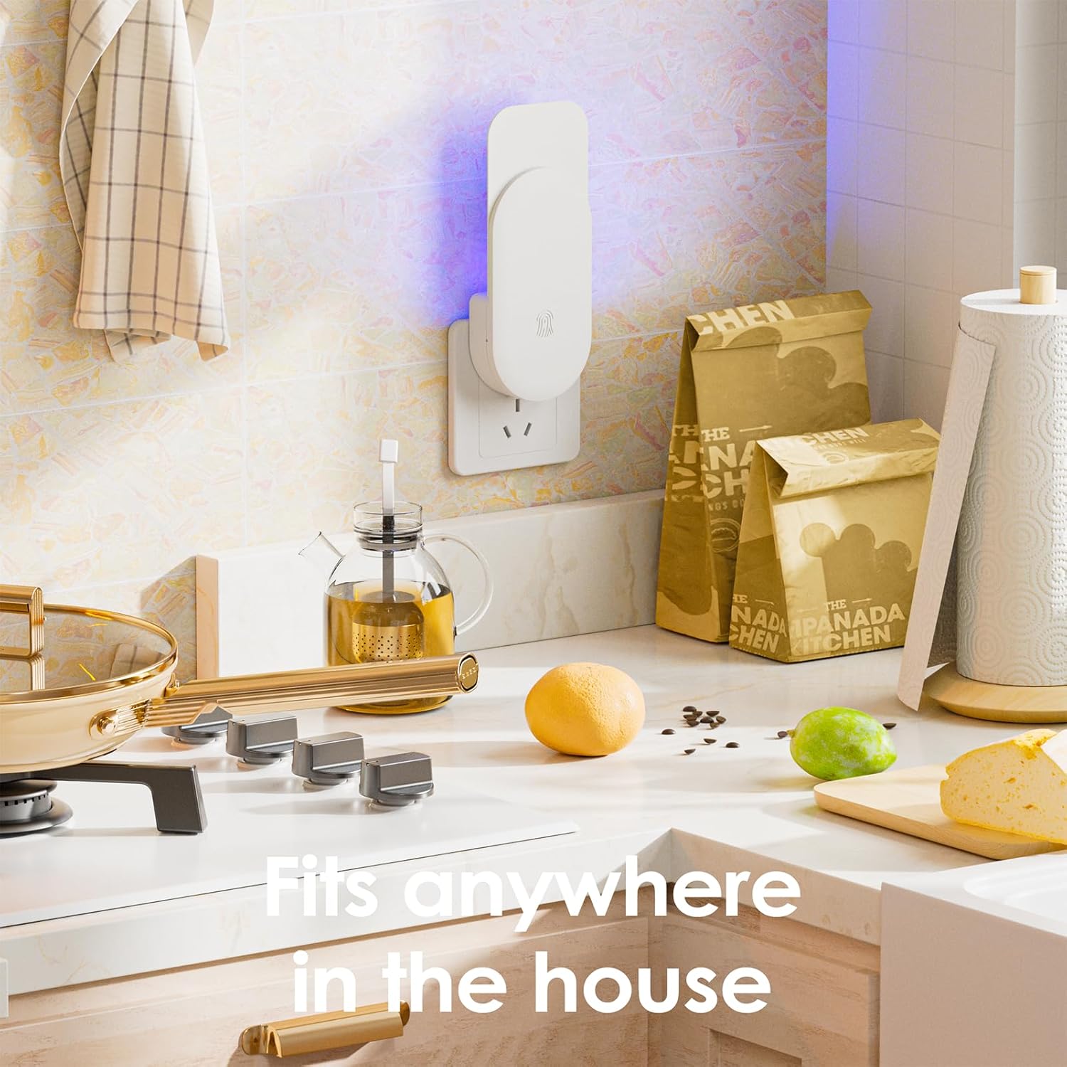 Flying Insect Trap, 2 in 1 Indoor Plug-in Fruit Fly Trap, 2 Trap White and 12 Glue Cards, Fruit Fly Traps for Gnat, Moth, Mosquito, Suitable for Every Part of The Home-VerdiqueGarden