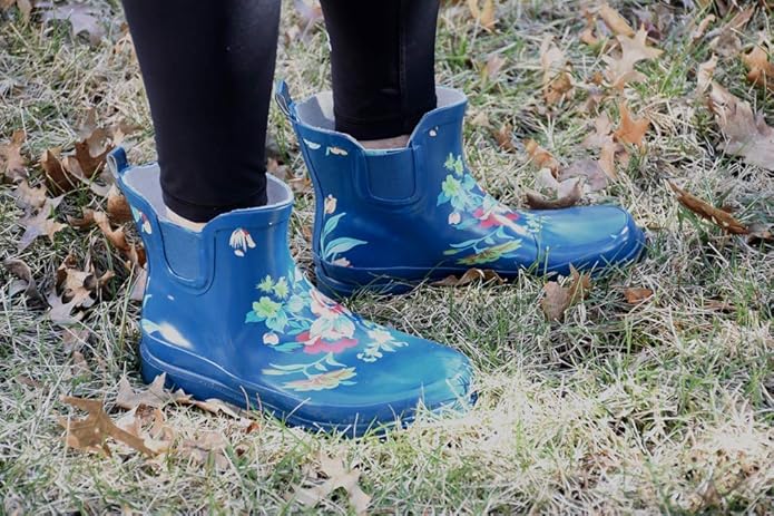 NORTY - Womens Ankle Rain Boots - Ladies Waterproof Winter Spring Garden Boot runs ½ size large-VerdiqueGarden