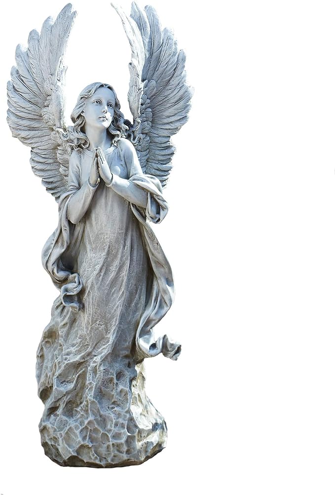 Joseph's Studio by Roman - Collection, 21" H Praying Angel W/Wings, Made from Resin, High Level of Craftsmanship and Attention to Detail, Durable and Long Lasting-VerdiqueGarden