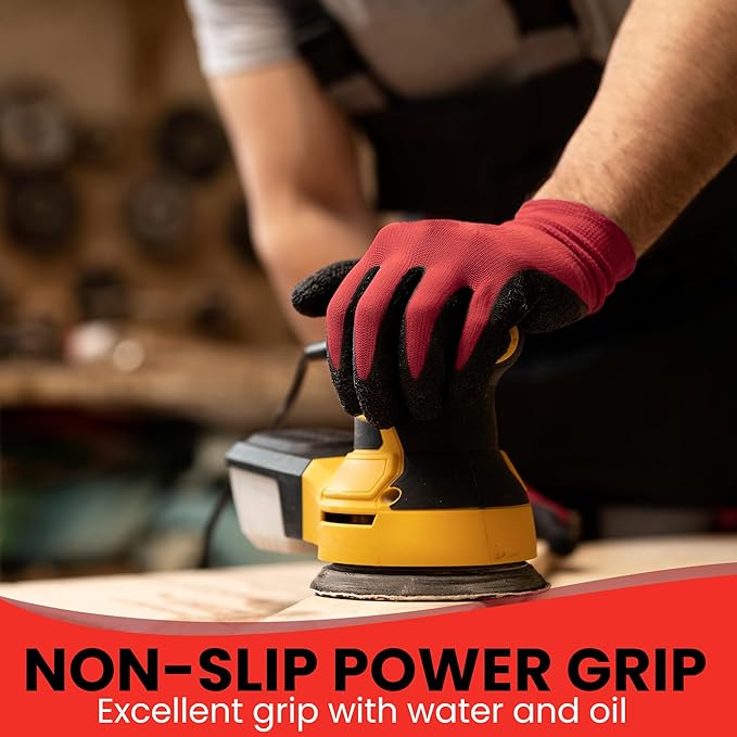 10 OR 20 Pairs Work Gloves–Heavy Duty Rubber Coated Safety Work Gloves–Multipurpose Gloves-VerdiqueGarden