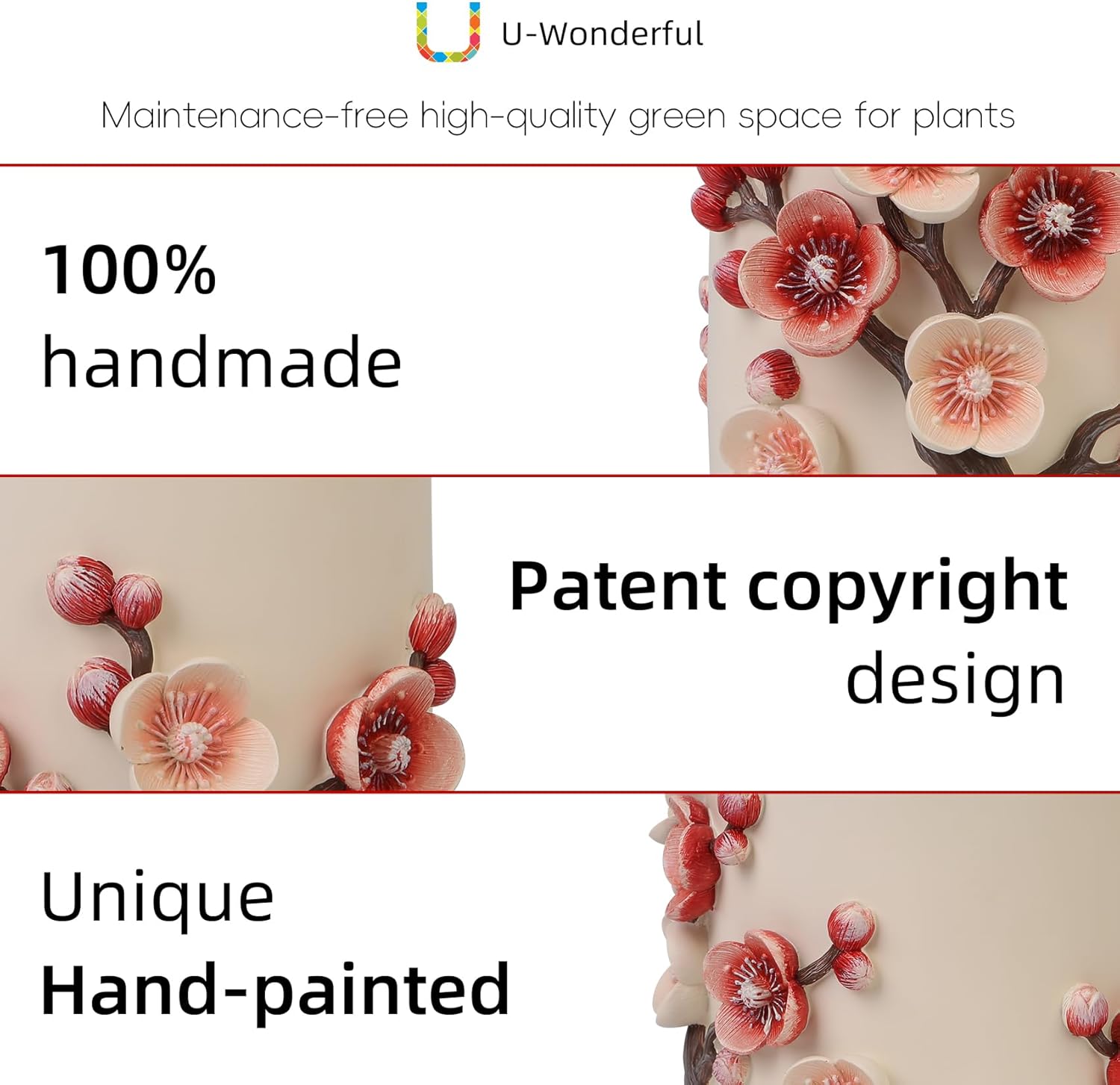 Flower Petals Plant Pots - Cute Planters for Indoor Plants, Decorative Plant Pots with Drainage, Funny Unique Planter for Succulents/Snake Plants/Cactus - Retirement Gift for Woman-VerdiqueGarden