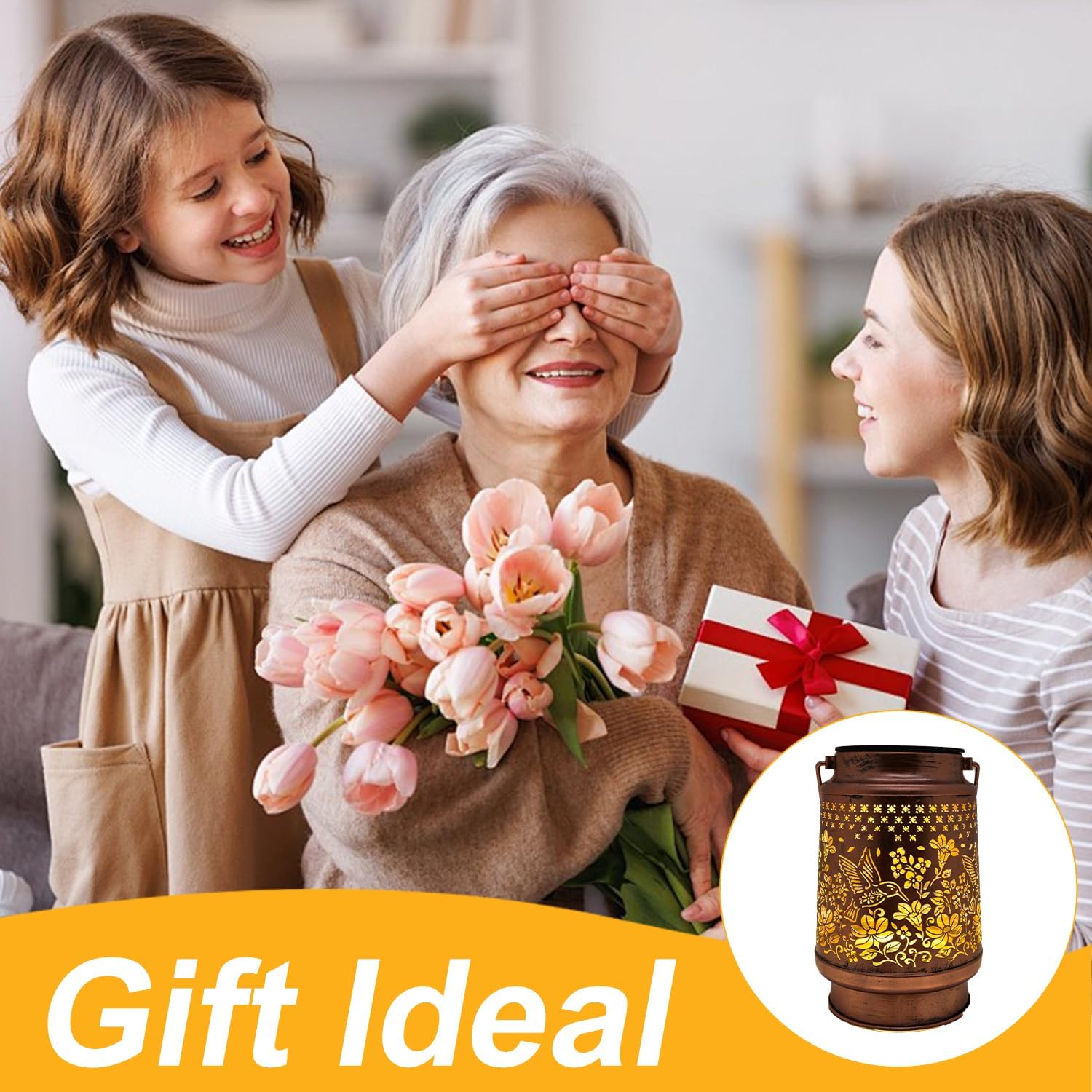 Solar Lanterns Outdoor Waterproof, Hummingbird Hanging Solar Lanterns Birthday Gifts for Women Mom Grandma, Garden Decor for Patio Yard Lawn Backyard Porch-VerdiqueGarden