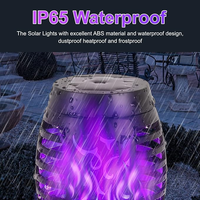 Solar Lights Outdoor, 8Pack Solar Torch Light with Flickering Flame for Garden Decor, Waterproof Outdoor Lighting Landscape, LED Flame Torches for Outside Patio Pathway Yard Decorations-VerdiqueGarden