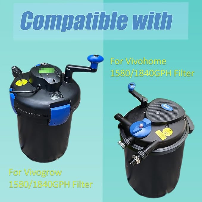 Replacement Sponge Filter Media Pad Compatible with VIVOHOME 1580/1840GPH Grech Pond Bio Pressure Filter Foam Koi Fish, Sponge for VIVOGROW 1580/1840GPH Pressurized Biological Pond Filter-VerdiqueGarden