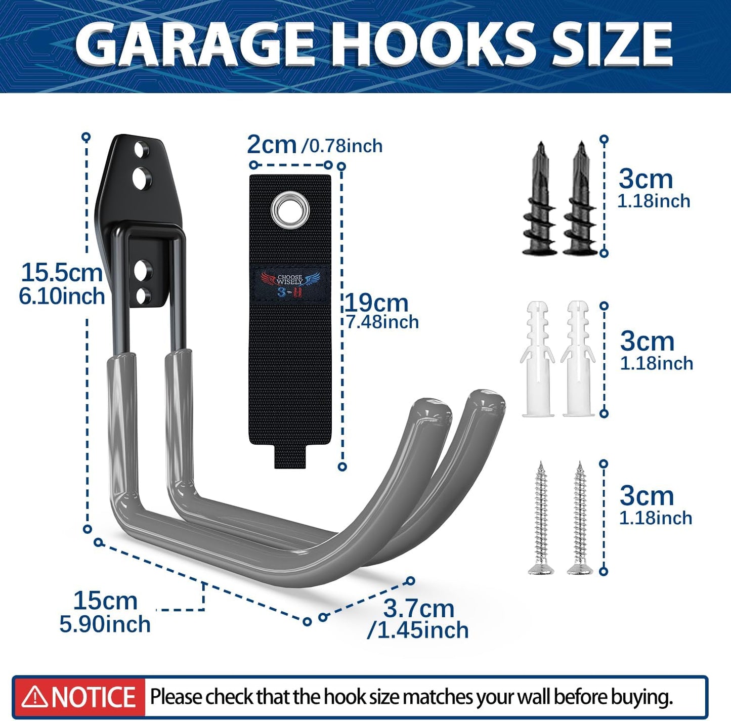 3-H Large Garden Hose Holder Wall Mount 4 Pack,Solid Steel Hose Hanger,Water Hose Holders for Outside,Perfect for Hanging Outdoor Air Hose,Ropes,Pipes,Garden Tools,Ladders,Bikes,Bulk Items(Gray)-VerdiqueGarden