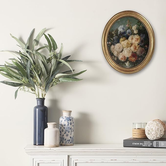 Ceramic Vintage Vases Set of 3, Blue and White Flower Decorative Vase Chinoiserie Decor Rustic Farmhouse Retro Floral Vases for Table Bookshelf Mantel Kitchen Living Room Office-VerdiqueGarden