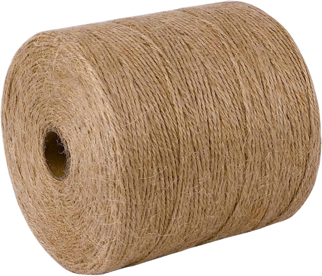 PerkHomy Natural Jute Twine 1800 Feet Long Twine String for Crafts Gift Wrapping Packing Gardening Crochet Knitting Macrame Decor (1800 FT * 2mm (3Ply))-VerdiqueGarden