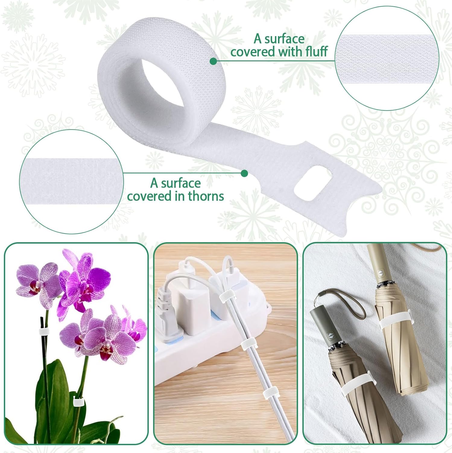 100 Pcs Christmas Garland Ties 12Inch Adjustable Holiday Garland Twist Ties for Holiday Christmas Halloween Tree Wreath Party Yard Wall Doorway Reusable Nylon Garden Cable Straps Decoration(White)-VerdiqueGarden