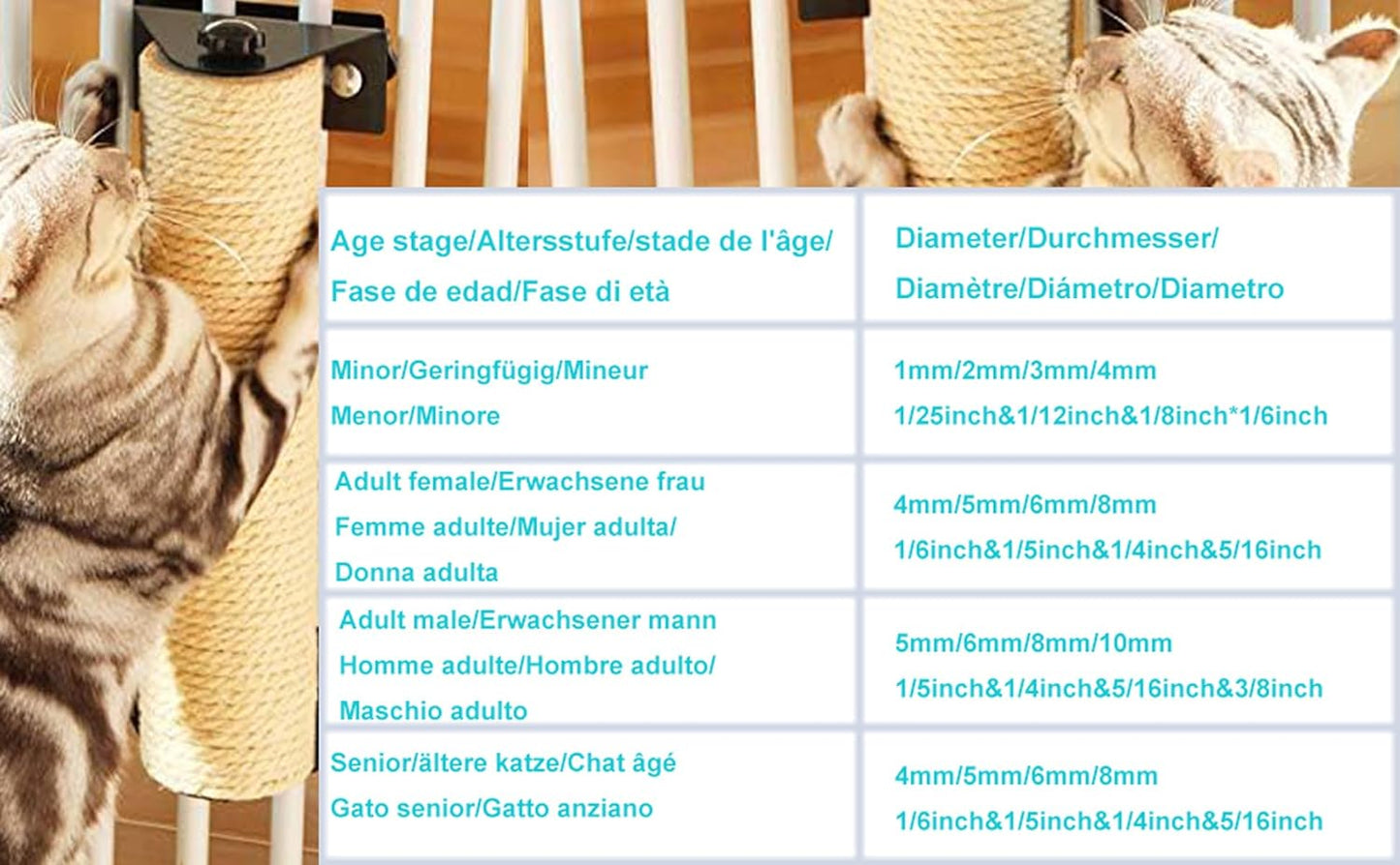 5/16 inch (8mm) x 164 ft (50Meter) Natural Sisal Hemp Rope Heavy Duty Thick Twine for Cat Scratcher Post Tree, Garden, Binding, Crafts Packing Material-VerdiqueGarden