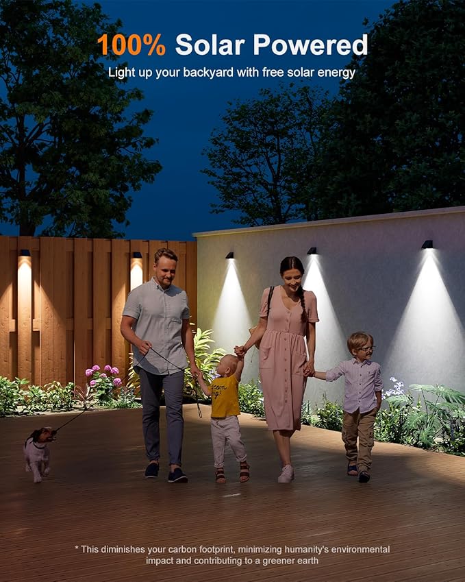 12 Pack Decorative Solar Powered Fence Lights Outdoor Waterproof with Cool White LED Spot Lens, for Outside Wall, Deck, Patio, Yard, Rail, Garage, Pool, Designed for Enhanced Security, Easy Install-VerdiqueGarden