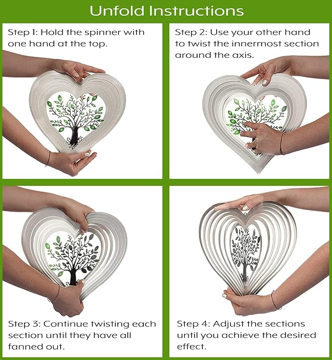 Heart Wind Spinners for Yard and Garden, Metal Ornaments for Garden Décor, Outdoor Wind Spinner, Heart Décor Gifts, Outdoor Garden Decoration, Heart Gifts for Women by ISEO (12 inch)-VerdiqueGarden
