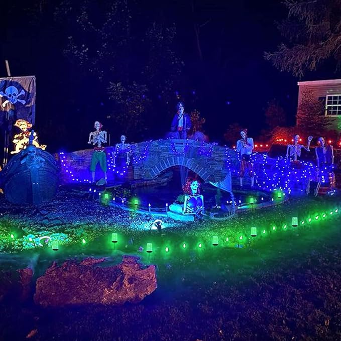 Hompavo 【Upgraded LED Flame Light Bulbs, Green Flickering Light Bulbs with Upside Down Effect, E26 Flame Bulb for Home Halloween St. Patrick's Day Christmas Decorations Indoor & Outdoor, 4 Pack-VerdiqueGarden