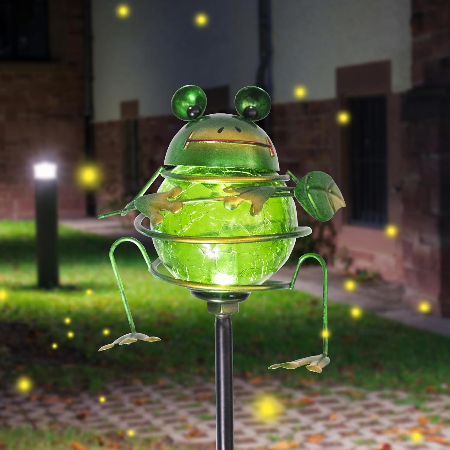 Bshine Solar Frog Garden Decorative Light, Outdoor Waterproof Solar Stake, Yard Decoration for Paths, Landscape, Pathways, Lawn Ornaments, Gift for Mom, Gardening Gift for Frog Lovers-VerdiqueGarden