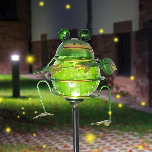 Bshine Solar Frog Garden Decorative Light, Outdoor Waterproof Solar Stake, Yard Decoration for Paths, Landscape, Pathways, Lawn Ornaments, Gift for Mom, Gardening Gift for Frog Lovers-VerdiqueGarden