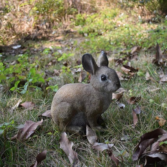 Rabbit Resin Animal Garden Statue Outdoor and Garden Decor Patio Yard (Rabbit 8.5 inch)-VerdiqueGarden