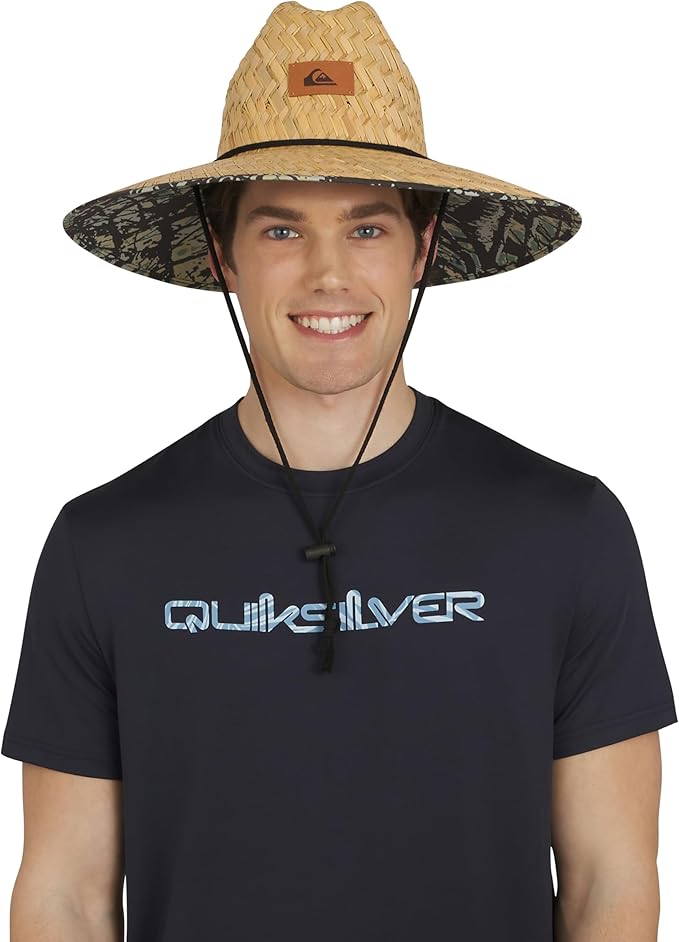 Quiksilver Men's Wide Brim Outdoor Lifeguard Straw Sun Hat-VerdiqueGarden