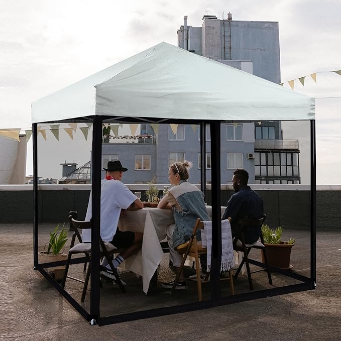 10x10 Mosquito Net with Zipper for Patio Camping Gazebo and Canopy Tent, Outdoor Gazebo Replacement Mosquito Netting Tent Screen Wall, Ultra Fine Mesh(Only Net No Frame)-VerdiqueGarden