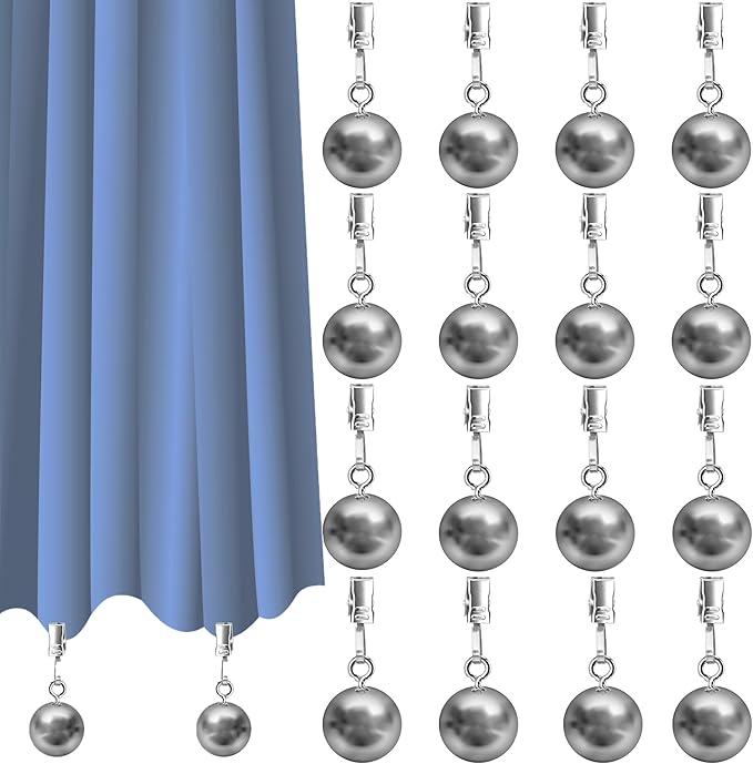 16 Pack Heavy Duty Curtain Weights, Heavy Weights for Outdoor Curtains of Pergola Patio Gazebo Cabana, Stainless Steel Weight Clip Down Curtain, Garden Flag, Shower Curtain, Tablecloth-VerdiqueGarden