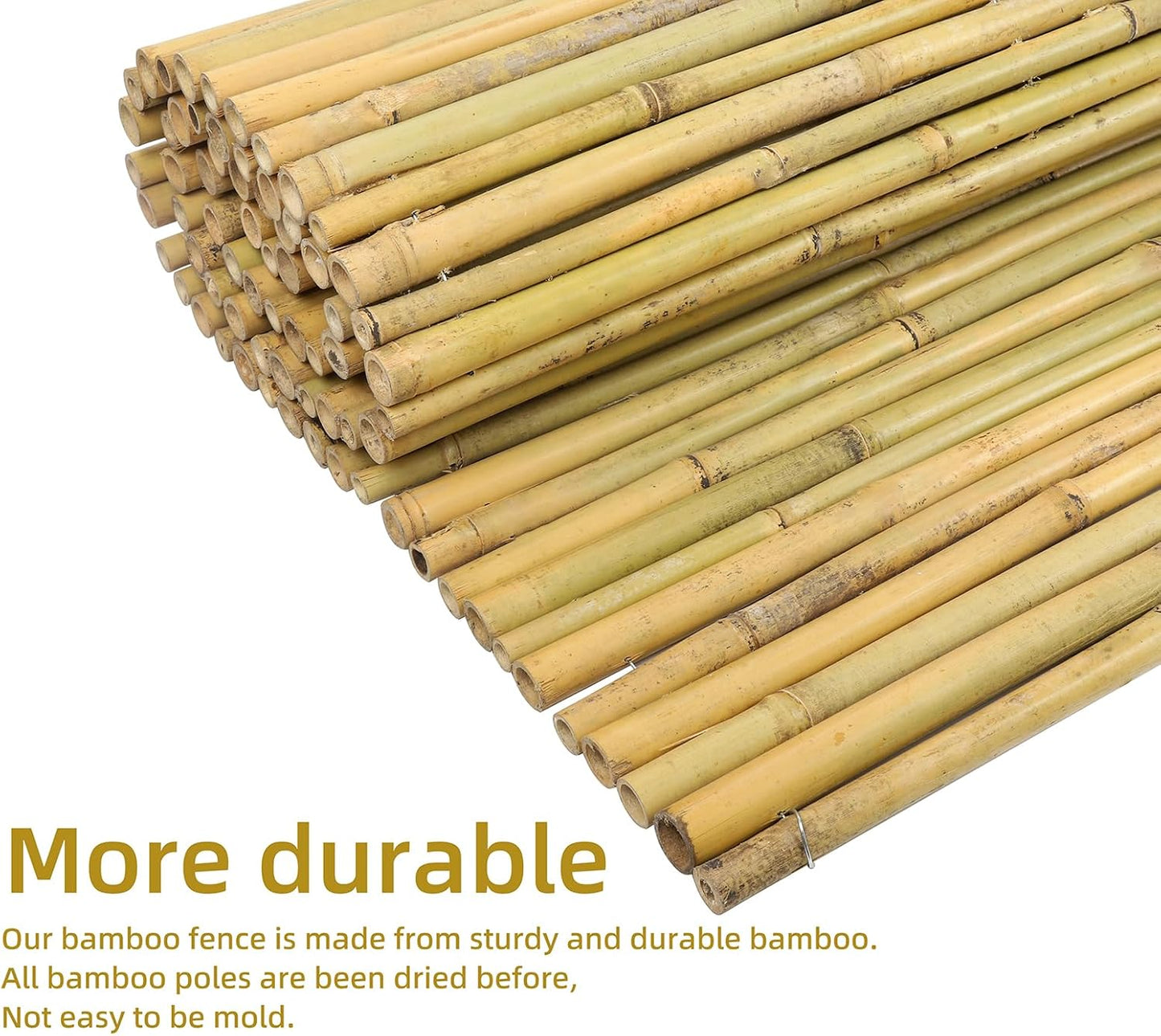Natural Bamboo Fence, 6 feet x 8 feet Bamboo Fencing Screen for Garden, Rolled Privacy Fence Screen for Indoor or Outdoor (1.8m x 2.4m Approx)-VerdiqueGarden